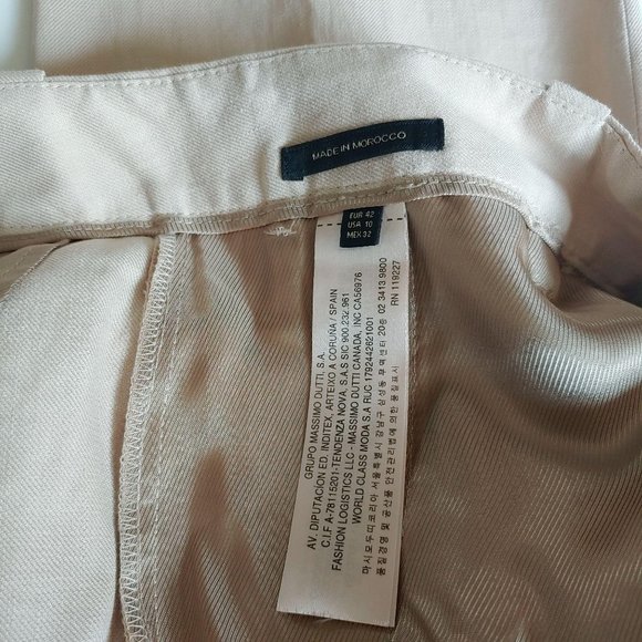 New Massimo Dutti Linen Cotton Blend Flat Pants 10 - Picture 9 of 10